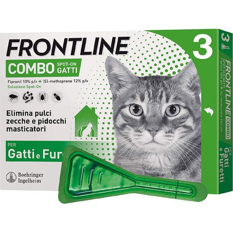 Antiparassitario Gatti Furetti 3 Pipette Frontline Combo 0,5 ml