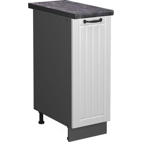 Armadio cucina dispensa alto Fame-Line, Bianco rustico, 30 cm , PL Antracite, Vicco (1/5)