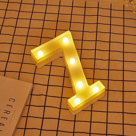 Jandei - Letras LED Número 7 iluminadas luz blanca cálida altura 22cm con pilas 2xAA Letras LED