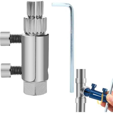 Extracteur de filetage de tuyau cassé, outil de retrait de robinet cassé, extracteur de vis dénudées, extracteurs de filetage de valve cassés pour robinet endommagé (argenté) (1/5)