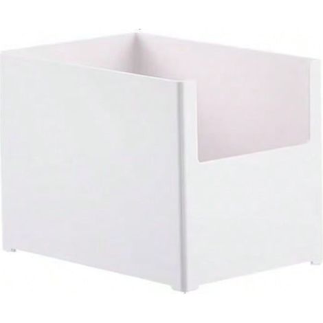4pcs Boîtes de Rangement en Plastique Panier de Rangement Blanc Bac Plastique Rangement Placard Cuisine Caisse Rangement Salle de Bain Bureau( 21 x 14 x 15 cm)