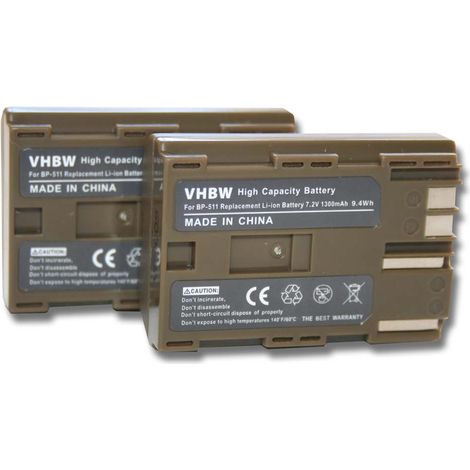 vhbw 2x Akku kompatibel mit Canon Media Storage Viewer-Serie: M30, M80 Kamera (1300 mAh, 7,2 V, Li-Ion)