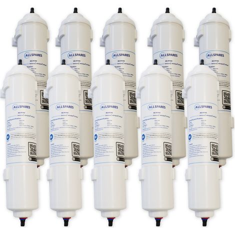 Filtro de agua AllSpares (10 uds.) para refrigeradores compatibles con Samsung DA29-10105J / HAFEX/EXP, LG 5231JA2010B / ADQ73693903 y WPRO USC100 (1/3)