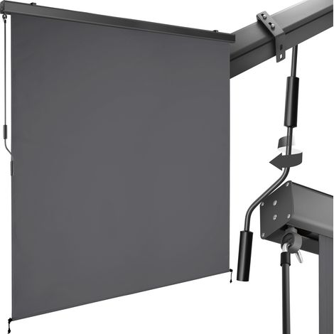 Tectake – Store banne verticale ELOISE 180x250cm – Tissu polyester déperlant – Protection UV 50+ – Supports muraux inclus