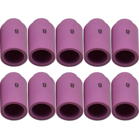 Accessoires de Chalumeau de Soudure TIG - Gobelets Céramiques de Buse en Alumine 13N12 8 Orifice 12,5mm - Adaptés pour PTA SR DB WP 9 17 18 20 25 26 - Pack de 10 (1/5)