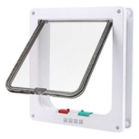 Cat Flap For Cat Dog Cat Flap and Pet Door Size L 23.5 x 25.2 x 5.5cm White (1/5)
