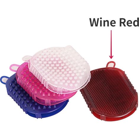Gants de massage en silicone pour l'exfoliation du corps, brosse de bain exfoliante, brosse pour les jambes, massage double face, institut de beauté04806