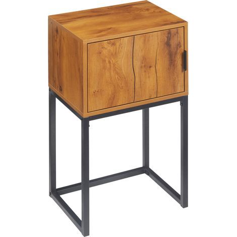 Konsolentisch im Industriestil. Beistelltisch. Buffet. 1 Möbelstück. Natur- und schwarzes Holz. (1/5)