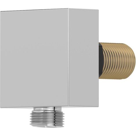 Bathroom Square Wall Elbow Concealed Valve Shower Chrome (1/2)