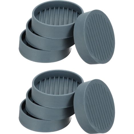 Patins de meubles en caoutchouc de 6 cm, lot de 8, antidérapants, ronds, pour protéger les pieds de meubles, canapés et lits, gris (1/4)