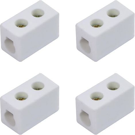Einseitiger Keramik-Klemmenblock, 30A 250V Hochtemperatur-Porzellankeramik-Steckverbinder mit 6mm Eintrittsöffnung für elektrische Kabel und verschiedene Verdrahtungssituationen (4 Stück) (1/5)