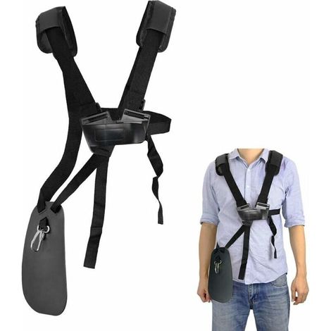 Lawnmower shoulder strap - Double shoulder lawnmower harness strap with adjustable, durable nylon belt for brush cutter or gardening (1/5)