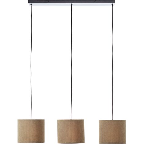 BRILLIANT mit Cord-Lampenschirm, 150 x 94 x 23 cm, 3x E27, kürzbar, Textil, grau mit Cord-Lampenschirm, 150 x 94 x 23 cm, 3x E27, kürzbar, Textil, grau
