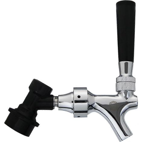 Robinet de fût de bière à tige en acier inoxydable avec système de déconnexion à bille et corps chromé (1/4)