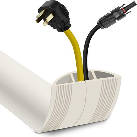 Goulotte Passe Cable Sol - 1M - PVC Souple - Protection Anti-Tripping - Maison Bureau École - Noir (1/5)