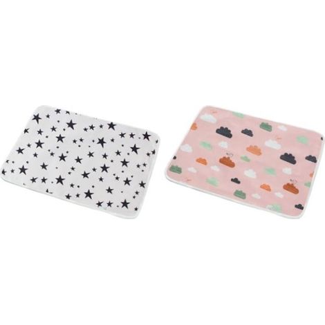 Fasciatoio portatile per neonati - Confezione da 2 - 50 x 70 cm - Impermeabile - Pieghevole - Cotone - Adatto a neonati, bambini piccoli, donne, anziani e animali domestici - 5070 cm - Verde + Grigio (1/5)