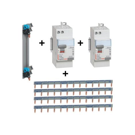 Legrand - Peignes Vertical + 4 peignes horizontaux + Dif. 40A A 30mA+ Dif. 40A AC 30mA - Ru00e9f. :405000+404926x4+411651+411650 (1/2)