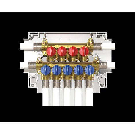 Collettore per impianti sanitari multi intercettazione k4.3 4+5 uscite f13 teco k403df10100