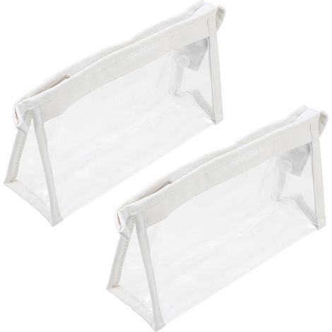 Trousses à Crayons Fermeture Éclair Légère et en PVC Grosse Capacité pour Transparentes Lot de 2 Imperméables Fournitures Scolaires et Bureau (1/5)