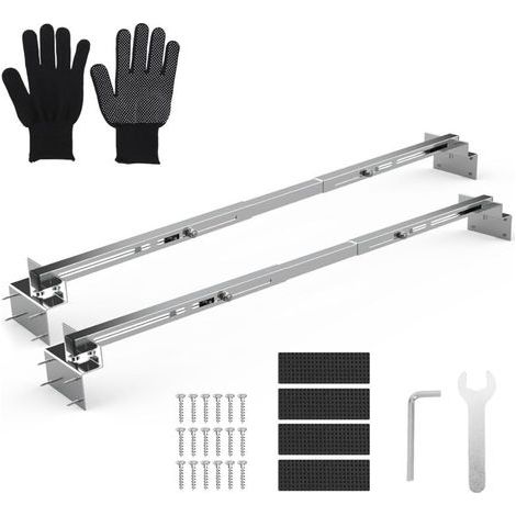 Built-in sink supports, adjustable stainless steel sink support, horizontal installation, space saving, heavy-duty repair kit for kitchen, bathroom (71-100 cm) (1/4)