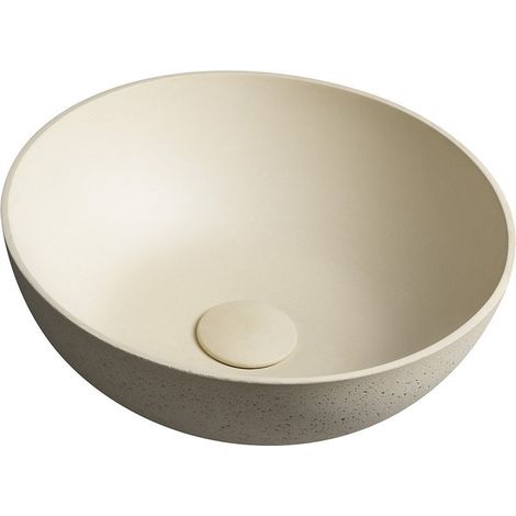 Vasque à poser FORMIGO en béton, diamètre 39 cm, jaune mat (1/5)