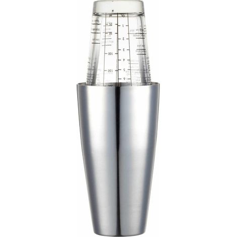 BarCraft Set per Cocktail con Shaker Boston in Acciaio Inossidabile e Ricette Stampate, 400 ml (1/3)