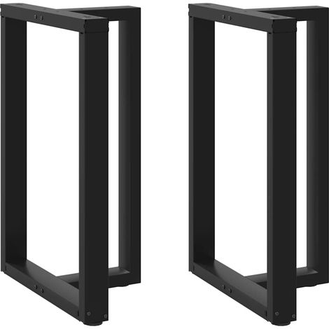 Pieds de table de bar en T, 2 pièces, noir, 60 x 35 x (90-91) cm, acier