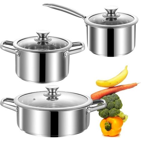 Stainless steel non-stick cookware set, compatible with induction, electric and gas hobs, oven safe (1/5)