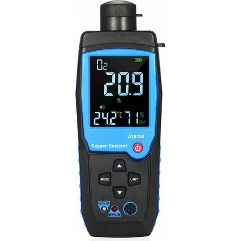 Detector de oxígeno portátil con precisión del 0-25% y del 0,1% - Analizador digital con alarma sonora y visual y pantalla. (1/5)