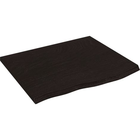 Maison Exclusive - Piano Tavolo Marrone Scuro 60x50x2cm Rovere Massello Trattato