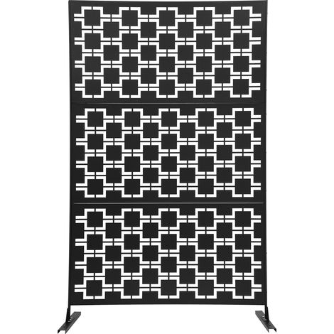 1 Panneaux Diviseurs de Chambre Séparateur de Panneaux Indépendant Paroi de Séparation Murale Séparation Visuelle pour Bureaux, Chambre à Coucher (Noir, Grille, 12040190 cm) (1/5)