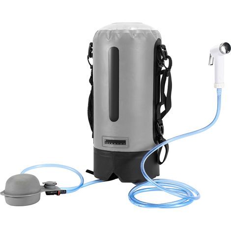 TolleTour Douche de camping 12L avec pompe, douche de jardin pour randonnée, plein air et escalade, avec sac de rangement