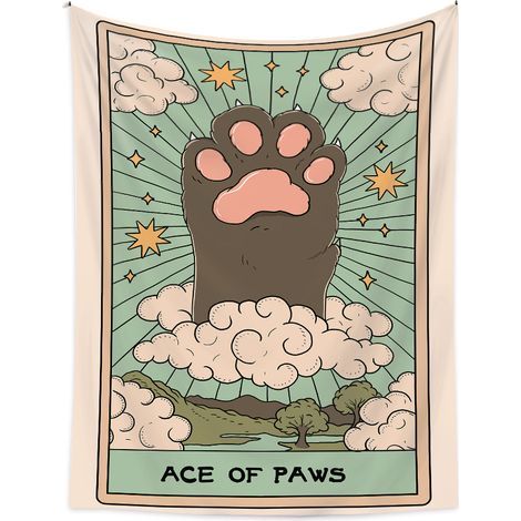 150x200cm Tapisserie de fond Chat Patte de chat, Tapisserie décorative, Tapisserie de style mignon, Toile de fond (1/5)