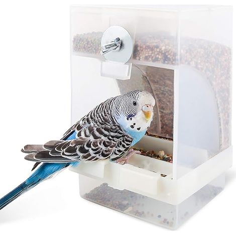 Mangeoire à Oiseaux Transparent Station d'alimentation Automatique pour Oiseaux Peut être Suspendue 16 x 10 x 9,5 cm Grande Capacité Peut Stocker Suffisamment de Nourriture Pendant 15 Jours.