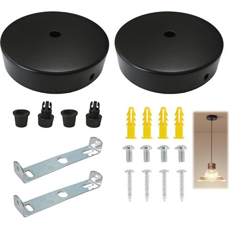 Canopy Cover for Hanging Light Fixtures Diameter 100 mm x 25 mm Matt Metal Includes Anti-Pull Fitting (1/5)