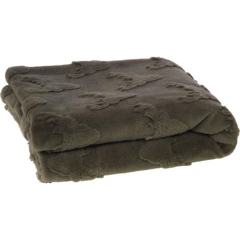 Amadeus - Plaid Cerf kaki 170x130 cm (1/4)