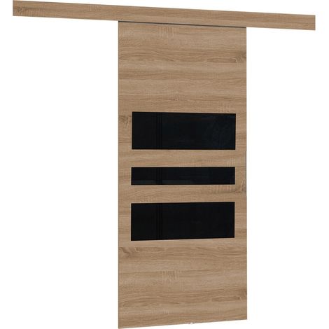 Puerta corredera Dover 140, Roble Sonoma + Negro
