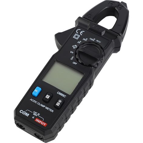 Mini pince ampèremétrique portable à sélection automatique de gamme, écran LCD rétroéclairé, 100 A, 600 V, NCV. Mesure de courant continu, courant alternatif, tension, continuité des diodes et tempéra (1/5)