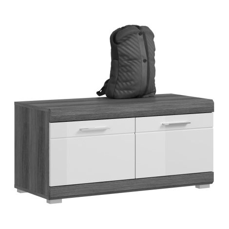 Mobile per scarpe SCOTT - Grigio scuro e bianco - 90x44x40 cm
