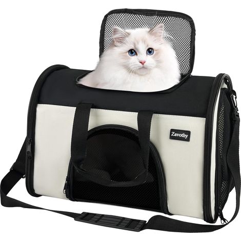 Sac de Transport pour Animaux - Sac de Voyage Respirant et Pliable pour Chat et Petit Chien, Idéal pour Avion, Voiture et Vétérinaire