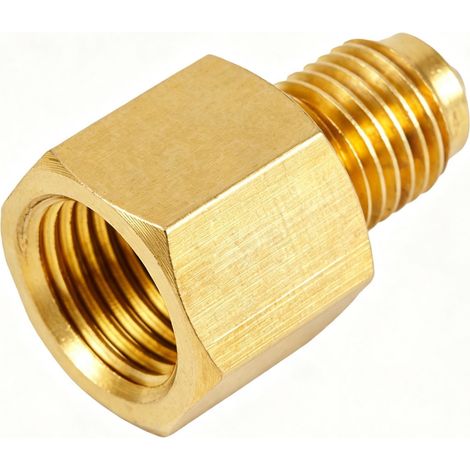 Adaptateur de régulateur d'azote en laiton 6,35 mm SAE mâle vers filetage femelle G1/4", raccord sans fuite pour systèmes de climatisation automobile (1/5)