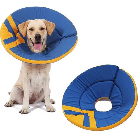 Cône pour chien, cône ajustable pour grands chiens après une intervention chirurgicale, cône de convalescence, cône annulaire pour grands chiens, idéal pour la cicatrisation et le léchage. (1/5)