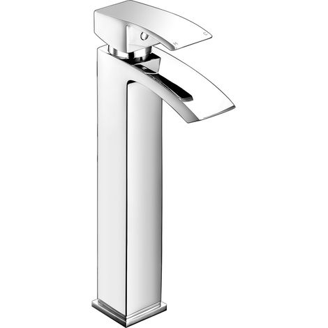 Arke Modern Extended Chrome Design Countertop Basin Mono Mixer Tap + Waste (1/4)