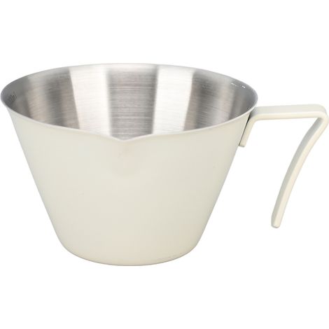 Kaffeemessbecher aus Edelstahl 304, 100 ml, tragbar und rostfrei, weiß mattiert, für Zuhause, Café, Büro, Hotel. (1/5)