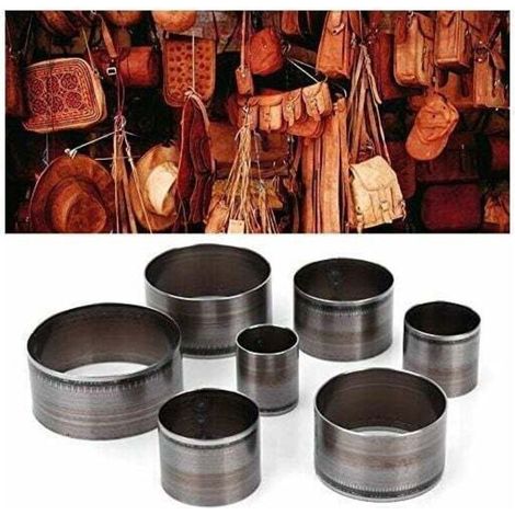 Coupe-cuir rond. outils de découpe pour cuir 7 pièces. ensemble de poinçons creux. ensemble de poinçons manuels pour cuir. coupe-cuir. matrice de poinçonnage circulaire. poinçon pour cuir (1/5)