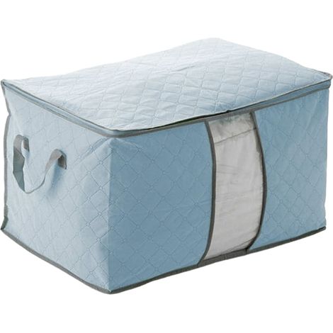 Boîte de rangement pliable pour vêtements, sac anti-poussière pour vêtements sous le lit, bleu (1/4)