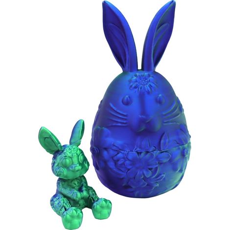 Oeuf De Pâques 3D - Figurine Lapin Intégrée - Décoration Festive Pour Intérieur Bureau Panier À Oeufs Accessoires De Fête - Lot De 6 (1/5)