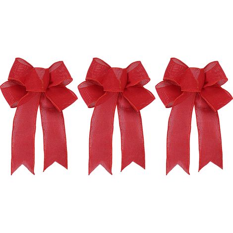 Ensemble de nœuds décoratifs en lin rouge, élégant et raffiné, idéal pour les fêtes, mariages, anniversaires et la maison. (1/5)