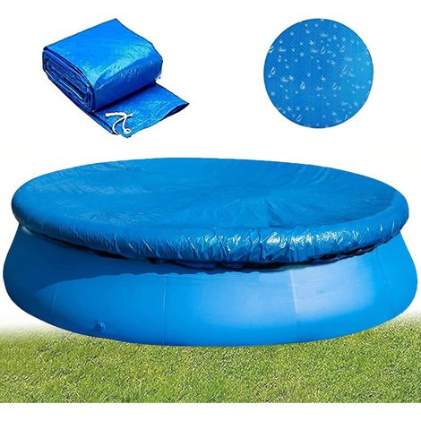 Runde Solar-Poolabdeckung, strapazierfähig, staubdicht, regendicht, aufblasbare Abdeckung für Heimpools, Planschbecken und Badewannen mit 305 cm Durchmesser (1/5)
