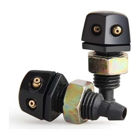 BRAVIX Pompes du lave-glace auto: Remplacement des Jets de Buse du Pulvérisateur d'essuie-glace du Système de Lavage de Pare-Brise 2PCS (noir) (1/5)